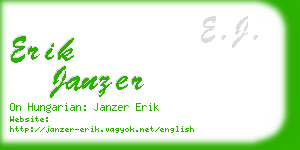 erik janzer business card